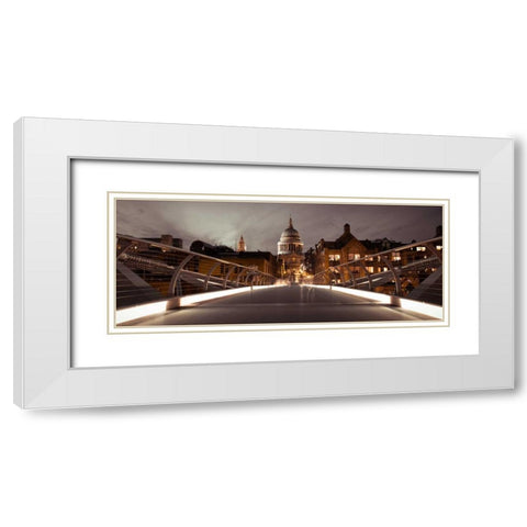 St Pauls Catedral from the Millennium Bridge White Modern Wood Framed Art Print with Double Matting by Frank, Assaf