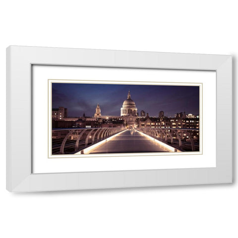St Pauls Catedral from the Millennium Bridge White Modern Wood Framed Art Print with Double Matting by Frank, Assaf