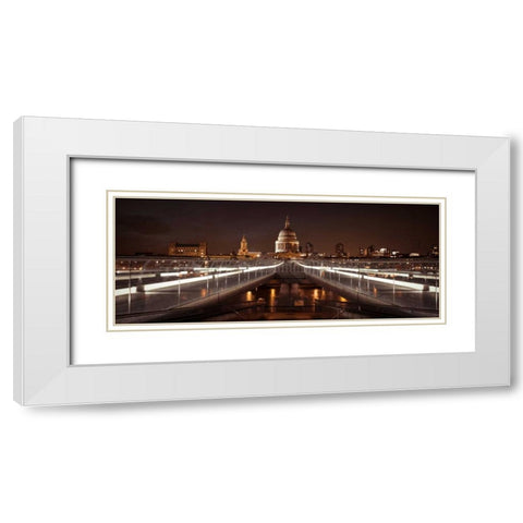St Pauls Cathedral from millennium bridge White Modern Wood Framed Art Print with Double Matting by Frank, Assaf