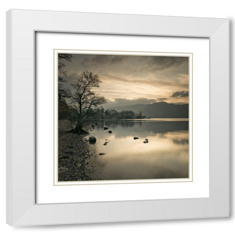 Still lake at dusk White Modern Wood Framed Art Print with Double Matting by Frank, Assaf