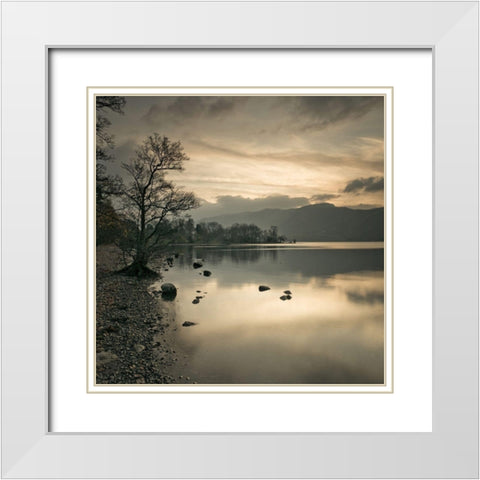 Still lake at dusk White Modern Wood Framed Art Print with Double Matting by Frank, Assaf