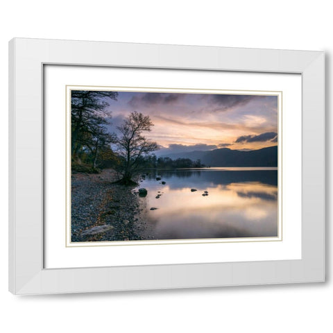 Still lake at dusk White Modern Wood Framed Art Print with Double Matting by Frank, Assaf