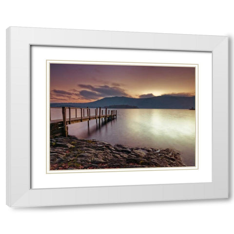Tranquil beach White Modern Wood Framed Art Print with Double Matting by Frank, Assaf