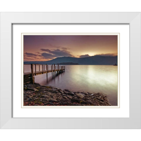 Tranquil beach White Modern Wood Framed Art Print with Double Matting by Frank, Assaf
