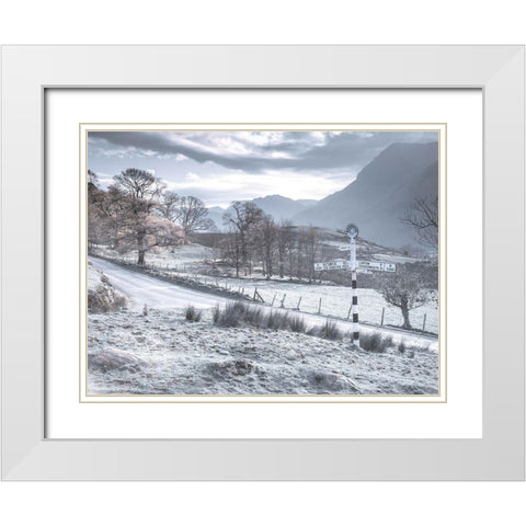 Country road-Lake district White Modern Wood Framed Art Print with Double Matting by Frank, Assaf