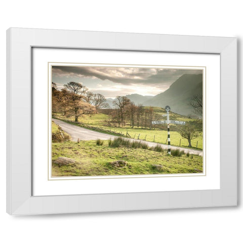 Country road-Lake district White Modern Wood Framed Art Print with Double Matting by Frank, Assaf