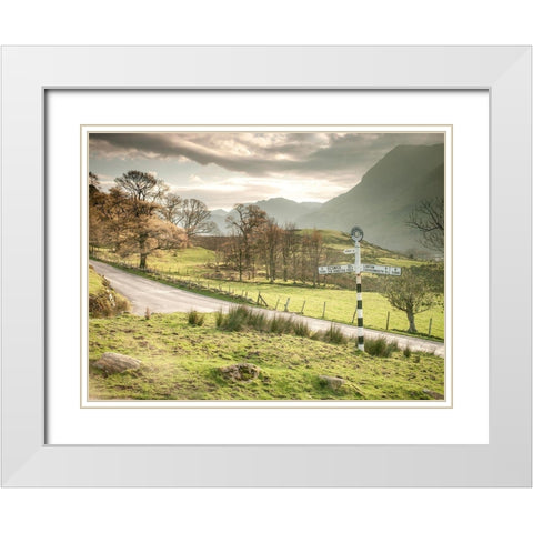 Country road-Lake district White Modern Wood Framed Art Print with Double Matting by Frank, Assaf