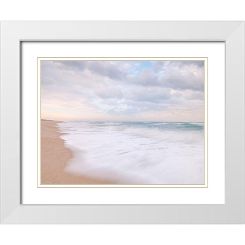Beach White Modern Wood Framed Art Print with Double Matting by Frank, Assaf