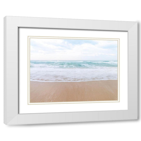 Calm beach White Modern Wood Framed Art Print with Double Matting by Frank, Assaf