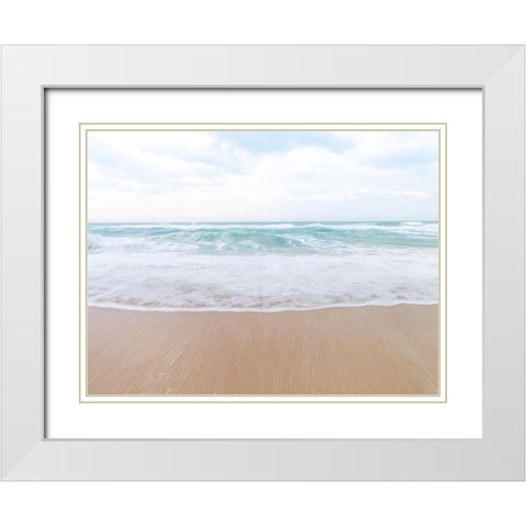 Calm beach White Modern Wood Framed Art Print with Double Matting by Frank, Assaf