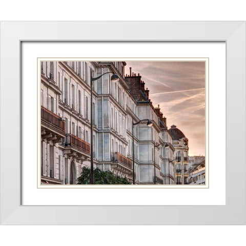 Old buildings in Paris, France White Modern Wood Framed Art Print with Double Matting by Frank, Assaf