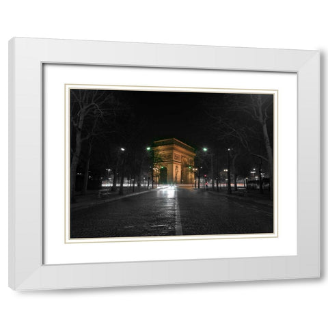 Arc de Triomphe, Paris, France White Modern Wood Framed Art Print with Double Matting by Frank, Assaf