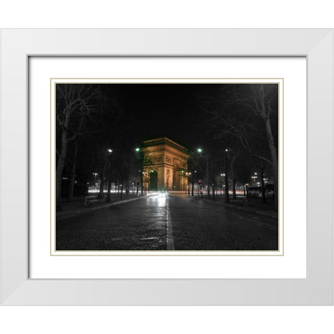 Arc de Triomphe, Paris, France White Modern Wood Framed Art Print with Double Matting by Frank, Assaf