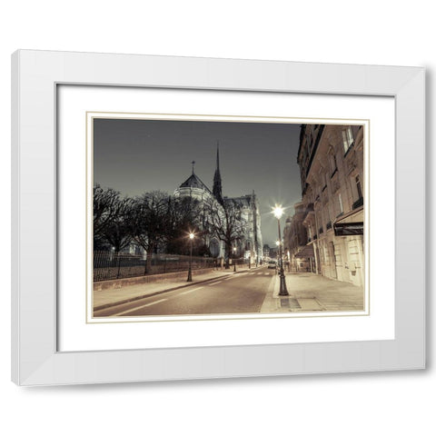 Notre-Dame de Paris-France White Modern Wood Framed Art Print with Double Matting by Frank, Assaf