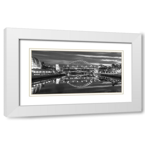 The Tyne bridge-Neacastle Upon Tyne White Modern Wood Framed Art Print with Double Matting by Frank, Assaf