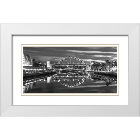 The Tyne bridge-Neacastle Upon Tyne White Modern Wood Framed Art Print with Double Matting by Frank, Assaf