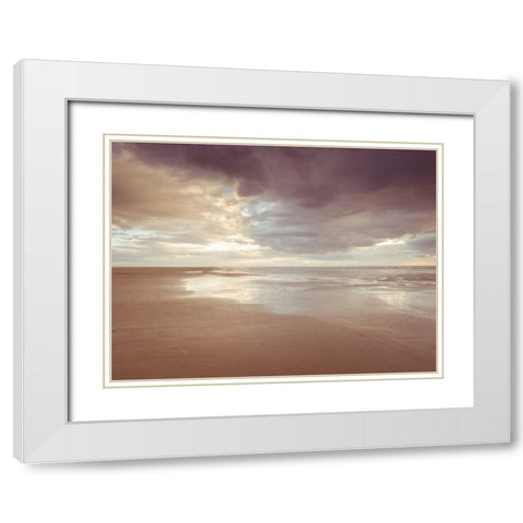 Tranquil beach White Modern Wood Framed Art Print with Double Matting by Frank, Assaf