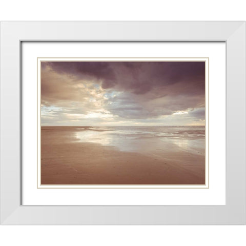 Tranquil beach White Modern Wood Framed Art Print with Double Matting by Frank, Assaf