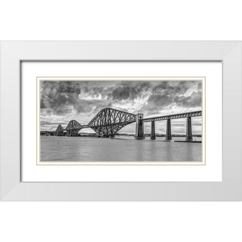 Forth Bridge, Scotland White Modern Wood Framed Art Print with Double Matting by Frank, Assaf