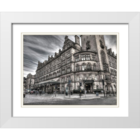 Grand Central Hotel ,Glasgow White Modern Wood Framed Art Print with Double Matting by Frank, Assaf
