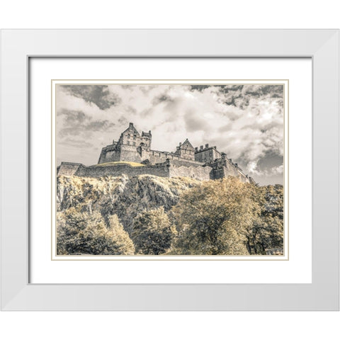 Edinburgh Castle, FTBR-1863 White Modern Wood Framed Art Print with Double Matting by Frank, Assaf