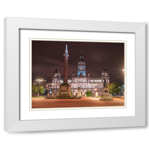 The Cenotaph War Memorial In Front Of The City Chambers In George Square-Glasgow White Modern Wood Framed Art Print with Double Matting by Frank, Assaf