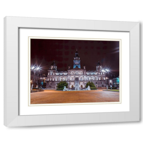 The Cenotaph War Memorial In Front Of The City Chambers In George Square-Glasgow White Modern Wood Framed Art Print with Double Matting by Frank, Assaf