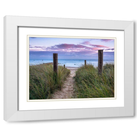 Tranquil beach White Modern Wood Framed Art Print with Double Matting by Frank, Assaf