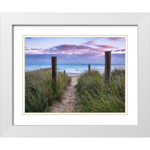 Tranquil beach White Modern Wood Framed Art Print with Double Matting by Frank, Assaf