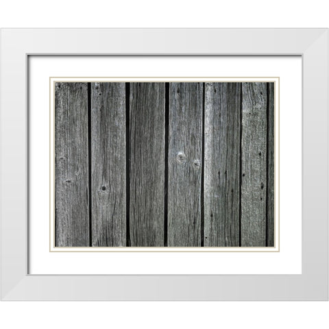 Wooden Slats White Modern Wood Framed Art Print with Double Matting by Frank, Assaf