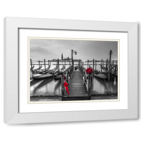 Umbrella in Doges Palace archway, Venice, Italy White Modern Wood Framed Art Print with Double Matting by Frank, Assaf