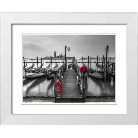 Umbrella in Doges Palace archway, Venice, Italy White Modern Wood Framed Art Print with Double Matting by Frank, Assaf