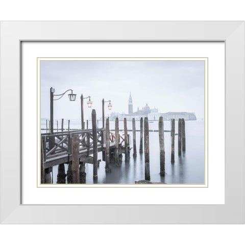 Venetian lagoon-Venice White Modern Wood Framed Art Print with Double Matting by Frank, Assaf
