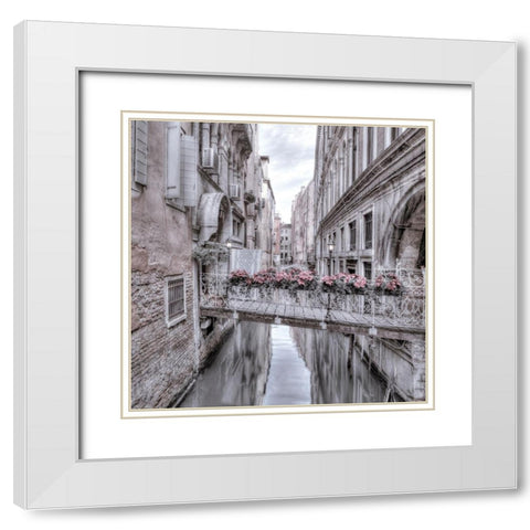 Small bridge over narrow canal-Venice-Italy White Modern Wood Framed Art Print with Double Matting by Frank, Assaf