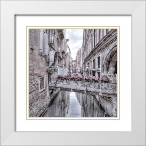 Small bridge over narrow canal-Venice-Italy White Modern Wood Framed Art Print with Double Matting by Frank, Assaf