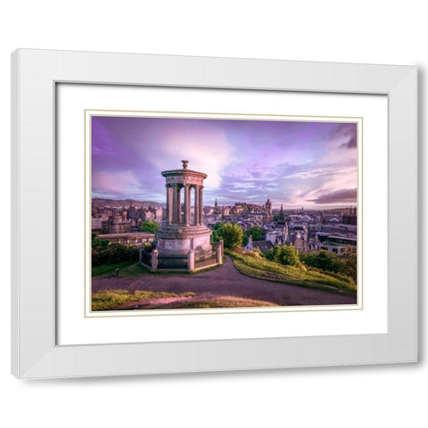 A view from Carlton Hill, Edinburgh, Scotland White Modern Wood Framed Art Print with Double Matting by Frank, Assaf