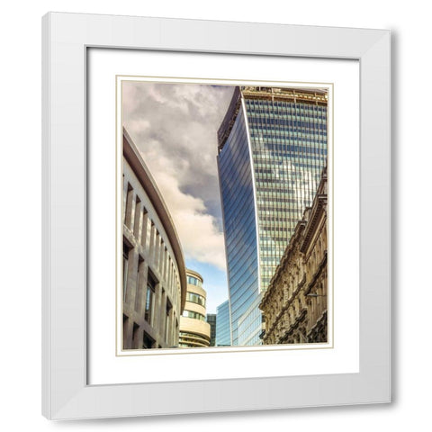 Office buildings in London, UK White Modern Wood Framed Art Print with Double Matting by Frank, Assaf