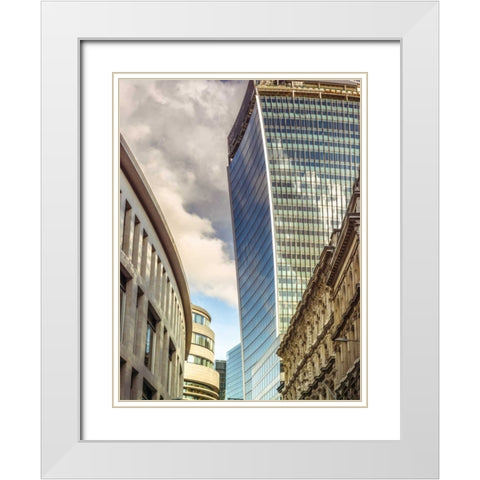 Office buildings in London, UK White Modern Wood Framed Art Print with Double Matting by Frank, Assaf