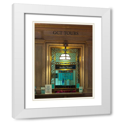 Grand central terminal window, New York White Modern Wood Framed Art Print with Double Matting by Frank, Assaf