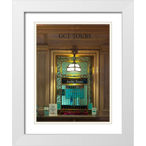 Grand central terminal window, New York White Modern Wood Framed Art Print with Double Matting by Frank, Assaf