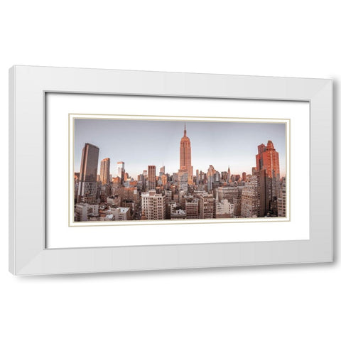 Empire State Building-NYC White Modern Wood Framed Art Print with Double Matting by Frank, Assaf