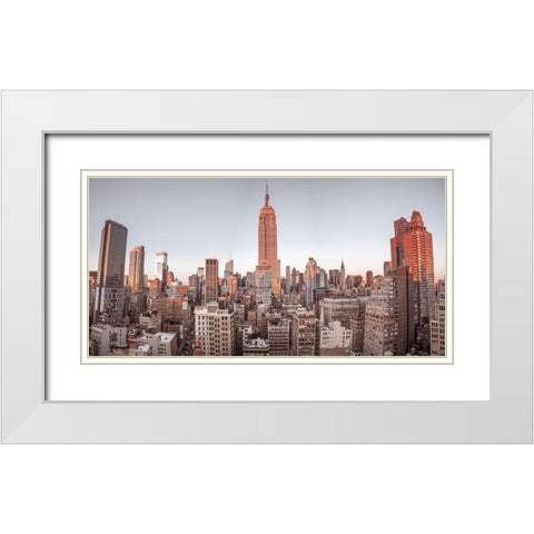 Empire State Building-NYC White Modern Wood Framed Art Print with Double Matting by Frank, Assaf
