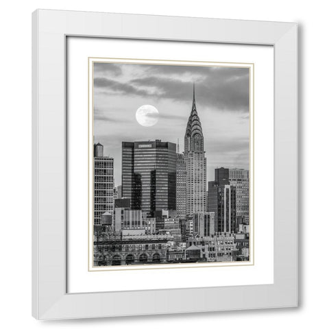 Chrysler Building in New York city White Modern Wood Framed Art Print with Double Matting by Frank, Assaf