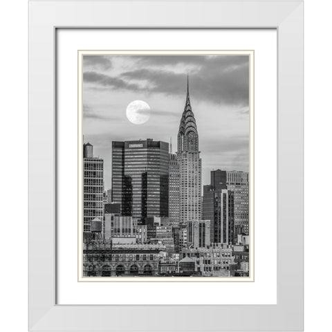 Chrysler Building in New York city White Modern Wood Framed Art Print with Double Matting by Frank, Assaf