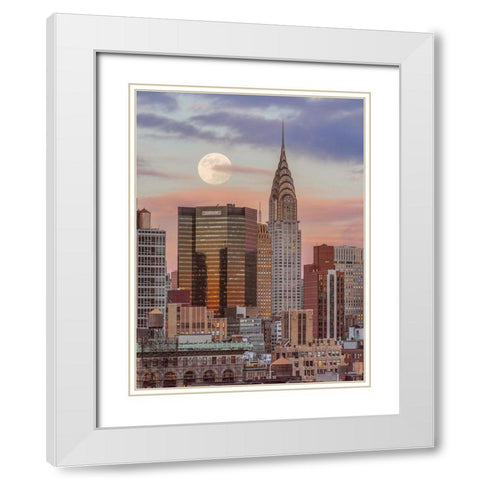 Chrysler Building in New York city White Modern Wood Framed Art Print with Double Matting by Frank, Assaf