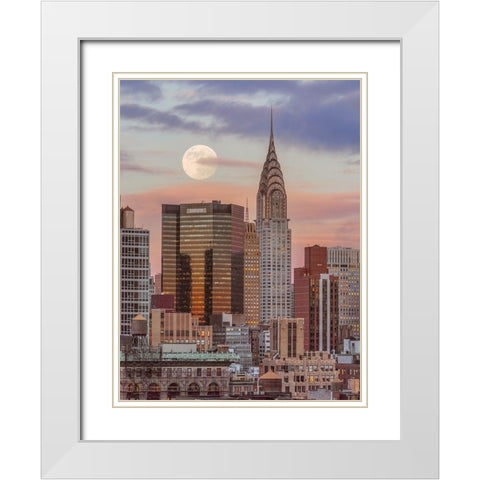 Chrysler Building in New York city White Modern Wood Framed Art Print with Double Matting by Frank, Assaf