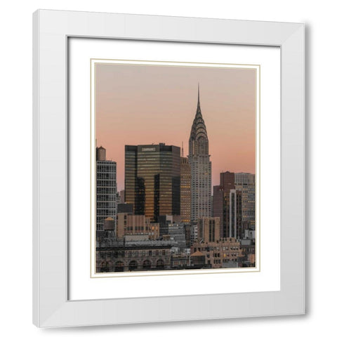 Chrysler Building in New York city White Modern Wood Framed Art Print with Double Matting by Frank, Assaf