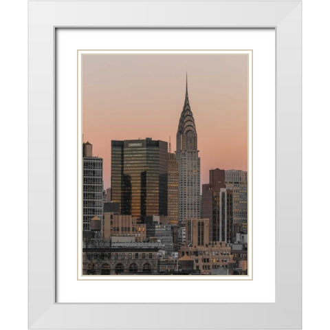 Chrysler Building in New York city White Modern Wood Framed Art Print with Double Matting by Frank, Assaf
