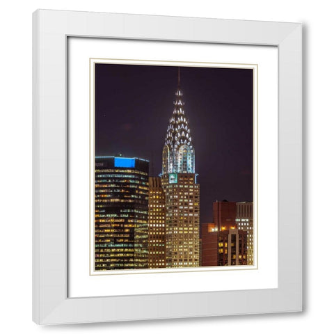 Chrysler Building in New York city White Modern Wood Framed Art Print with Double Matting by Frank, Assaf