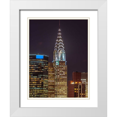 Chrysler Building in New York city White Modern Wood Framed Art Print with Double Matting by Frank, Assaf